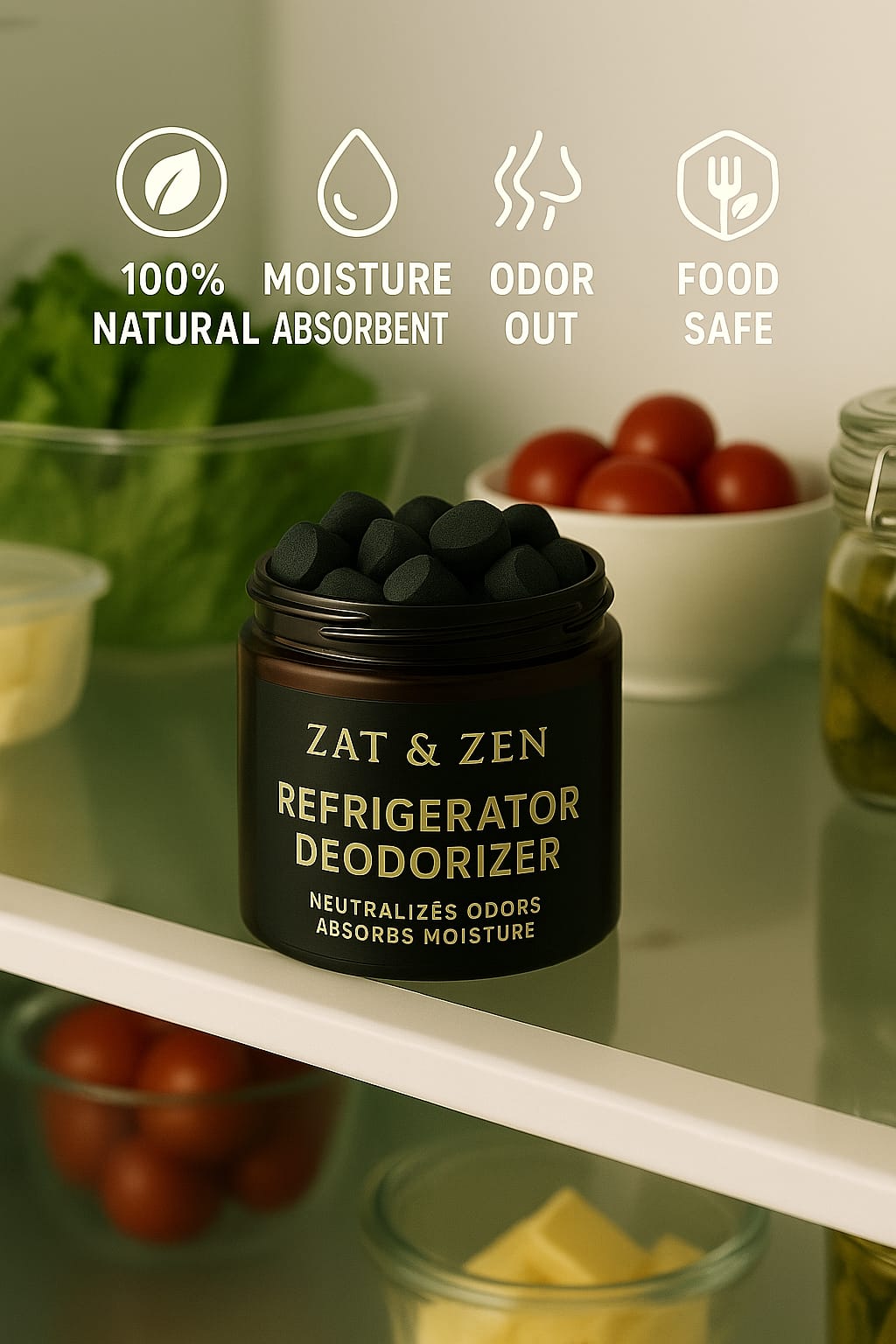 Zaț&Zen – Fridge Deodorizer   Natural • Efficient • Elegant