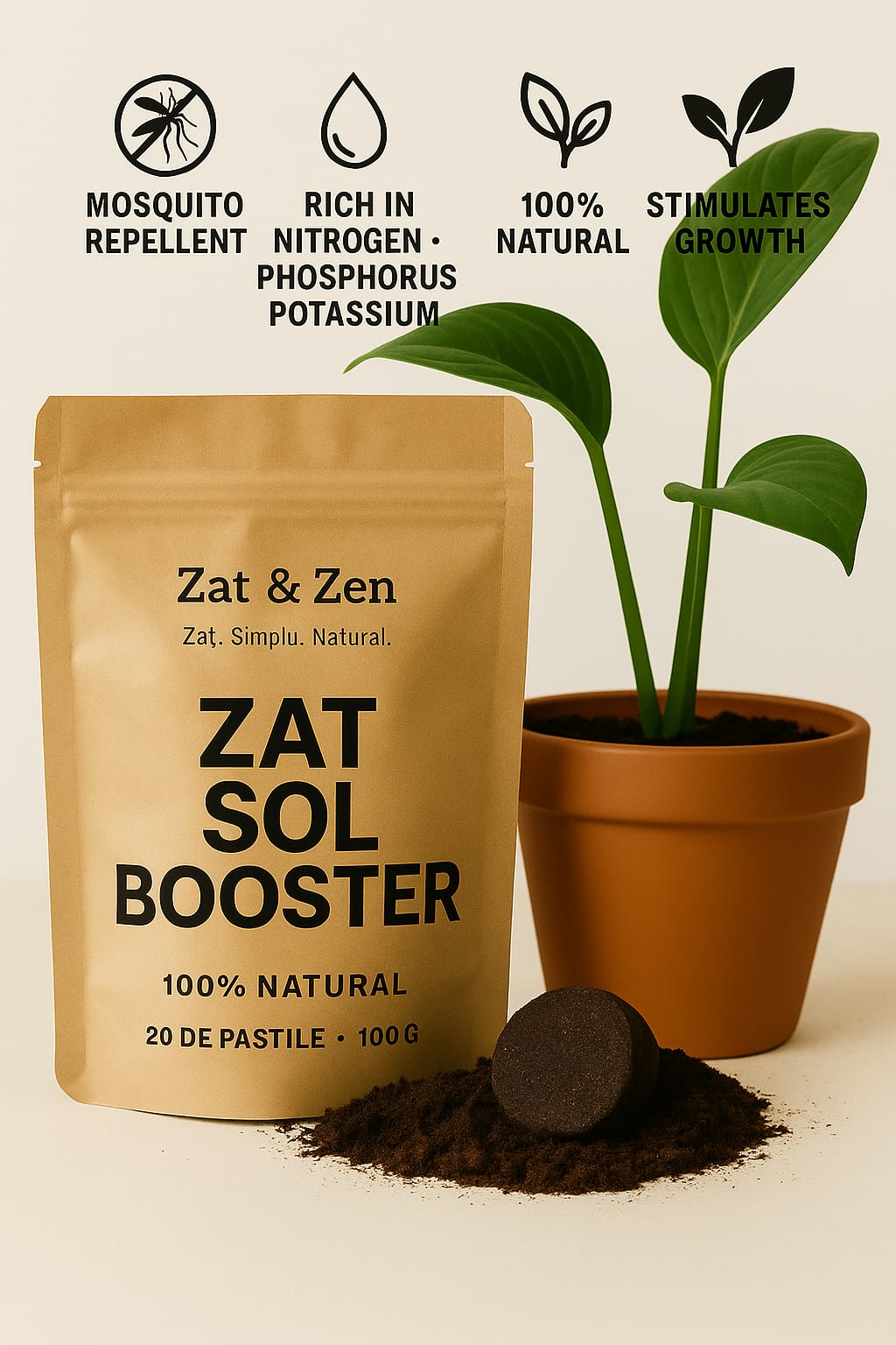 Zaț&Zen– Sol Booster 100% Natural ( 20 de pastile - 100 gr )